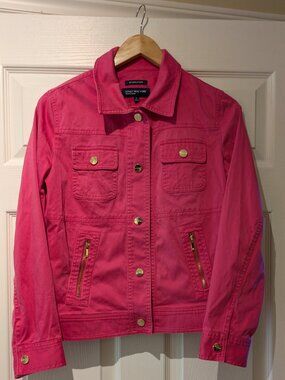 Jones New York Pink Stretch Denim Jacket
